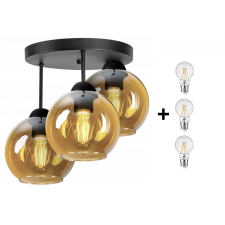 Glimex Orb mennyezeti lámpa méz 3x E27 + ajándék LED izzó világítás