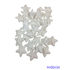  Glitteres fehér csillag 3,5 cm dekorációs kellék