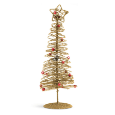  Glitteres, fém karácsonyfa, 28 cm karácsonyi dekoráció