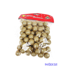  Glitteres golyó 2 cm - Arany dekorációs kellék