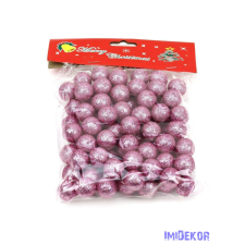  Glitteres golyó díszítő 2cm kb 85db/cs - Mályva dekorációs kellék