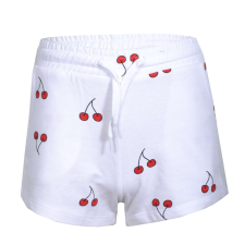 GLO STORY fehér pamut nyári short cseresznye mintás 11 év (146 cm) gyerek nadrág