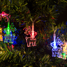 Glob Karácsonyi LED fényfüzér 20 Led multicolor -színes, rénszarvas , elemes- 2,25m - 56501B karácsonyfa izzósor