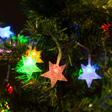 Glob Karácsonyi LED fényfüzér 20Led - színes multicolor csillag , elemes- 2,25m - 56501F karácsonyfa izzósor