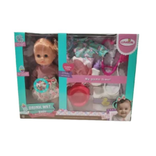 Global Express Far East Ltd. Hangot adó pisilő játékbaba kiegészítőkkel - 35 cm baba