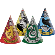 Global Licence Srl 6db papír sapka HARRY POTTER HOGWARTS HOUSES party kellék