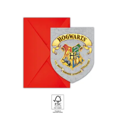 Global Licence Srl 6db Születésnapi meghívó és boríték HARRY POTTER HOGWARTS HOUSES party kellék