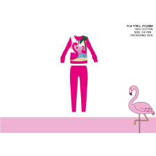 Global Licence Srl Flamingó vékony pamut gyerek pizsama - jersey pizsama - pink - 110 gyerek hálóing, pizsama