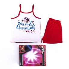 Global Licence Srl Katicabogár és Fekete Macska kalandjai kislány pamut pizsama - ujjatlan pizsama - nyári együttes - piros - 104