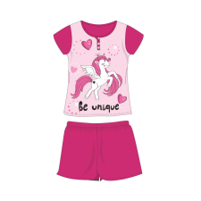 Global Licence Srl Nyári rövid ujjú gyerek pamut pizsama - Unikornis - pink - 116 gyerek hálóing, pizsama