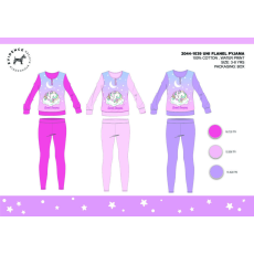 Global Licence Srl Téli vastag pamut gyerek pizsama - flanel pizsama - Unikornis - lila - 140