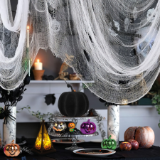 Globiz international Halloween-i függöny - bézs, szövet - 180 x 75 cm lakástextília
