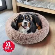 Globiz International Kft. Kutyafekhely - kör - "XL" méret - 80 cm - világosbarna szállítóbox, fekhely kutyáknak