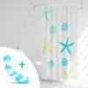 Globiz International Kft. Zuhanyfüggöny szett fürdőpamaccsal - 3 féle - kék, zöld mintás - 180 x 180 cm