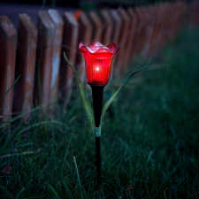 Globiz LED-es szolár tulipánlámpa - sárga / piros / rózsaszín - 31 cm - 12 db / kínáló kültéri világítás