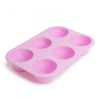 Globiz Szilikon muffinsütő-forma - 6 adagos 5 / 7 cm átmérő rózsaszín (57280PK)