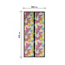 Globiz Szúnyogháló függöny ajtóra -mágneses- 100 x 210 cm - színes pillangós szúnyogháló