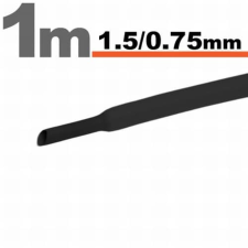 Globiz Zsugorcső 1,5mm / 0,75mm fekete villanyszerelés