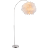 GLOBO 15057S Katunga Állólámpa , 40W , E27 , nikkel matt, valódi tollak, textil