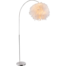 GLOBO 15057S Katunga Állólámpa , 40W , E27 , nikkel matt, valódi tollak, textil világítás
