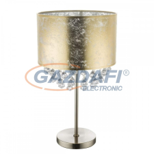 GLOBO 15187T3 AMY Asztali lámpa , 60W , E27 , nikkel matt , textil , akril kristályok , arany világítás