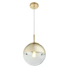 GLOBO 15855 VARUS Függeszték , 40W , E27 , fém, sárgaréz, üveg, arany világítás