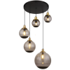 Globo Eastern Europe s.r.o Spirál függesztett lámpa 5 foglalattal, füstös üveggömbök (Potter)