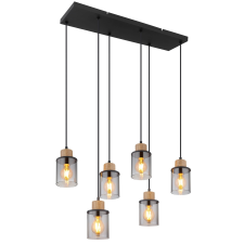 GLOBO Függeszték 6 foglalattal REID Fekete 6xE27 15W világítás