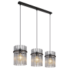 GLOBO Gorley fekete-füstszürke függesztett lámpa (GLO-15698-3H) E27 3 izzós IP20