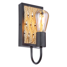 GLOBO Halia fekete-barna fali lámpa (GLO-15679W) E27 1 izzós IP20 világítás