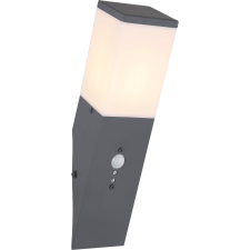 GLOBO Herri kültéri lámpa antracit érzékelővel műanyag opálfehér kültéri világítás