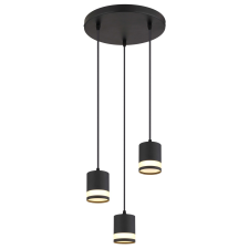 GLOBO Lucero függeszték fekete matt 3xGx53 LED világítás