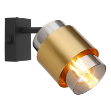 GLOBO Milley fekete-füstszürke fali spotlámpa (GLO-15560-1) E27 1 izzós IP20 világítás