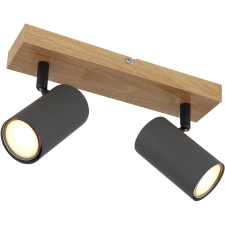 GLOBO Robby 2-es spotlámpa grafitszürke-fekete fa dekorral világítás