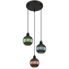 GLOBO ZUMBA FÜGGESZTÉK 3XE27 25W IP20 36X120CM FEKETE, ÜVEG világítás