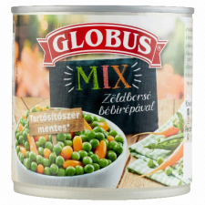 Globus Konzervipari ZRt Globus Mix zöldborsó bébirápával 400 g konzerv