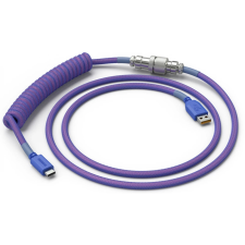 Glorious Nebula USB-C Spirálkábel lila kábel és adapter