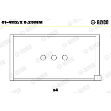 GLYCO hajtókar csapágy GLYCO 01-4112/2 0.25mm autóalkatrész