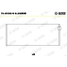 GLYCO hajtókar csapágy GLYCO 71-4130/4 0.25mm autóalkatrész