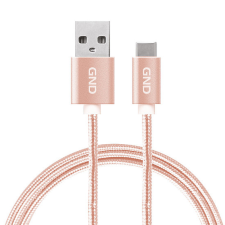 GND USB-A/USB-C kábel, 2 méter, fonott - arany szín (GNDUSBAC200MM06) kábel és adapter