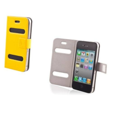 Go Green Oldalra nyíló flip tok, Apple iPhone 4, Smart - sárga tok és táska
