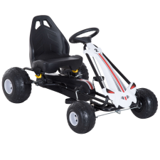 Go-Kart gyerekeknek, ergonomikus székkel, max. 35 kg, fehér / fekete lábbal hajtható járgány