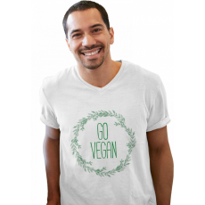  Go vegan - Férfi V Nyakú Póló