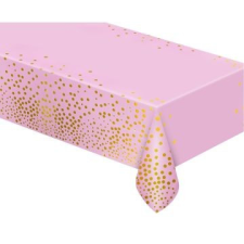 Godan Beauty&Charm: Arany pöttyös asztalterítő - Pink, 137 x 183 cm party kellék