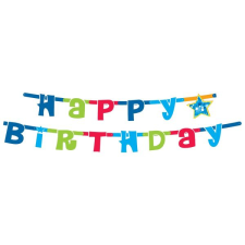 Godan Boldog születésnapot! feliratos girland - Kék, 1,8 m party kellék