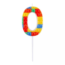 Godan Építőkocka mintás gyertya - 0 party kellék