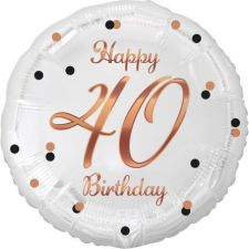 Godan Happy Birthday 40 B&C White Fólia Lufi - 36 cm (481234) party kellék