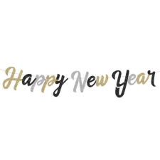 Godan Happy New Year feliratos papírgirland - 250 cm party kellék