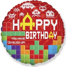 Godan Lego Mintázatú Happy Birthday Bricks Fólia Lufi - 48 cm (484986) party kellék