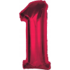 Godan Piros 1-es Red szám fólia lufi 92 cm (633863)